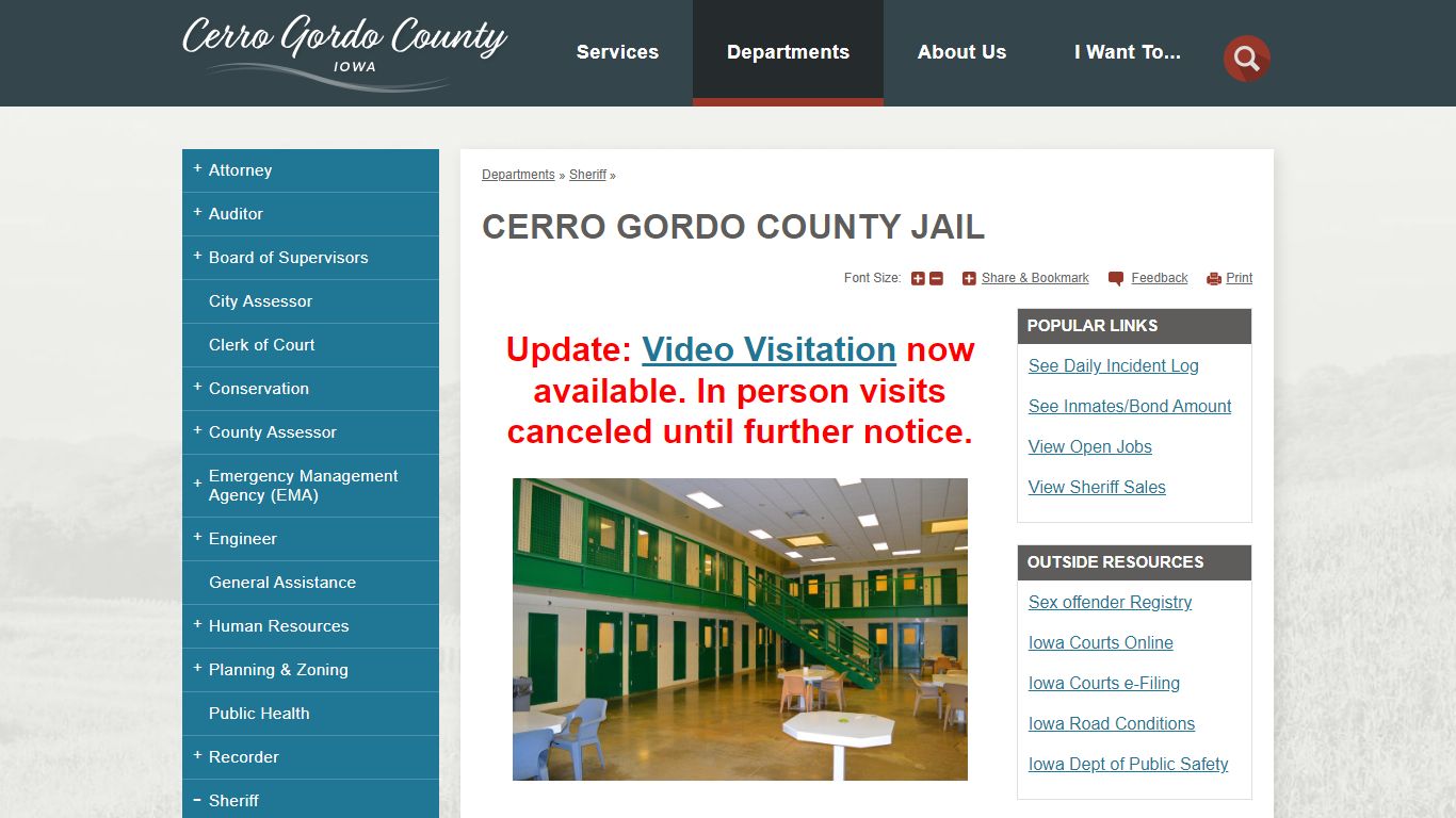 Cerro Gordo County Jail | Cerro Gordo County, IA